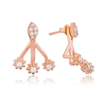 Gümüş Sihirli Çiçek Küpe Rose