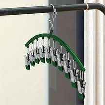 Fochsia 4 Renk Seçenekli Yeşil 10 Askılı Dayanıklı Pantolon Askısı, Etek Ve İç Çamaşırı İçin Yeşil