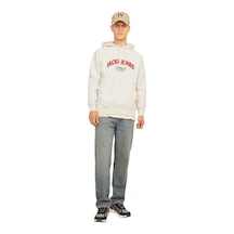 Jack & Jones Erkek Kapşonlu Sweet T-shirt 12262919 Beyaz