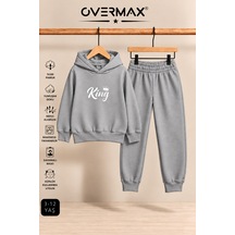 Overmax King Baskılı Çocuk Kapüşonlu Sweatshirt-eşofman Takımı 3-12 Yaş Gri Üst-gri Alt - 921700280 Gri Üst-gri Alt