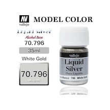 35 Ml. 217 White Altın Alcohol Based Metal Pigmentli Alkol Bazlı Maket Boyası, Vallejo 70796 Standart