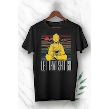 Unisex Siyah Buda Baskılı Tişört Siyah