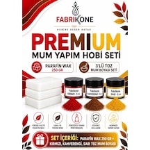 Premium Mum Yapım Hobi Seti - Parafin Wax 250 Gr - 3'lü Toz Mum Boyası Seti - Kırmızı, Kahverengi, Sarı Bkfabpw2503kkhsr Karışık