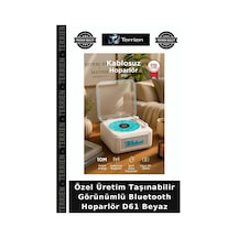 Özel Üretim Taşınabilir Görünümlü Bluetooth Hoparlör D61 Beyaz