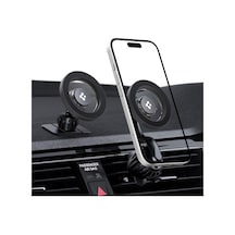 Magsafe Araç İçi Telefon Tutucu 2in1 Air Vent & Dashboard Ön Konsol Ve Havalandırma Izgara İle Uyumlu Uzun Versiyon & Magfit İle Uyumlu + Dahili Metal Halka Mtf13-1 Gray - Acp08321