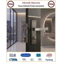 Sofuoğlu Asude Aynalı Kapı Kolu - Antrasit Saten - Wc Banyo - Sol