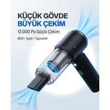 Vacuum Plus Snv-3002 15in1 Profesyonel 12.000pa Emiş Güçlü Üflemeli Şarjlı Mini Araç Süpürgesi