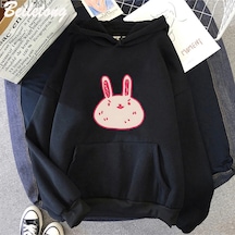 Siyah Omori Hoddie Kawaii Tavşanhoodies Harajuku Modalar Siyah