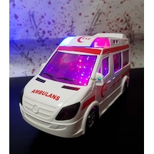 Kutulu Işıklı Sesli Ambulans Oyuncak Ambulans Araba Çarp Dön 20cm