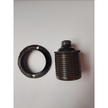 Orgun Dekoratif E27 Rondelalı Eskitme Metal Porselen Duy 10'lu