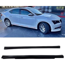 Skoda Superb Aero Yan Marşpiyel Seti Mat Siyah Plastik 2 Adet 2015 2016 2017 2018 2019