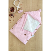 Kız Bebek Düğmeli Pembe Anakucağı Kundak Stl6382 Pembe