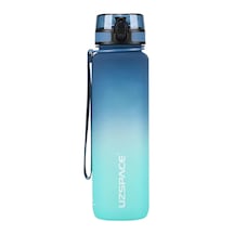 Uzspace Fiftyfifty 1000ml Büyük Boy Çift Renk Softtouch Ff Collection Tritan Su Matarası Mavi-turkuaz 50 x 22