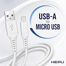 Hp-nyk003 Nova Series Usb-a To Micro Usb 3.1a Hızlı Şarj Ve Veri Transfer Kablosu 1 Metre Micro Usb Destekli Android Cihazlar Powerbank Ve Hoparlörler İle Uyumlu Beyaz