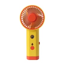 1200 Mah Plastik Elle Tutulan Fan, Hafif Ve Taşınabilir, Şarj Edilebilir, Öğrenci Yurtta Küçük Fan Için Uygun 6010 Sarı