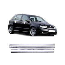 Skoda Fabia Krom Cam Çıtası 4 Kapı P.çelik 2000-2007 Arası