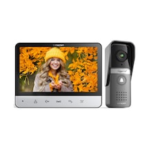 Tmezon Görüntülü Kapı İnterkom Sistemi 4 Kablolu, Kameralı Kapı İnterkom Sistemi, Kablolu Kapı Zili İle 7" Monitör, Gece Görüş Cihazı, Canlı Görüntü Ve Konuşma, Monitörle Kilit Açma, 16 Zil Sesi