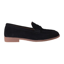 Hobby Ayakkabı Hobby Kadın Süet Penny Loafer Babet Ayakkabı Siyah