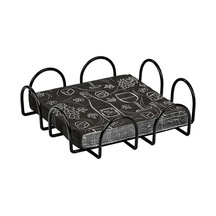 Edora Home Siyah Masa Üstü Metal Paslanmaz Dört Element Modern Peçetelik, Lüks Sunum