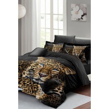 Leopar Desenli Çift Kişilik Nevresim Takımı - Lastikli Çarşaflı Pamuk Saten, Monohome67045 Sku: Zeusb0g3q5wzd3 Açik Mavi