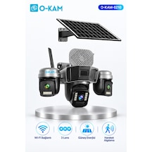 O-kam Ok-5210 9mp 3 Lensli Solar Wi-fi Ptz Kamera