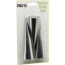 3pcs Metal Korneo Kalıp - Pasta Dekorasyon Aparatı Çap:3.4cm X Uzunluk:12cm Brkt-921602 5468 Çok Renkli