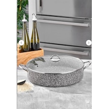 Taç Ultra Granit Basık Tencere Metal Saplı 40 Cm Tac-3727 Gri