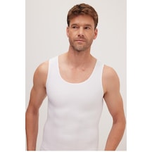 Tudors Erkek Süper Slim Fit Extra Dar Kesim Lastikli Beyaz Atlet Korse-41684 Beyaz