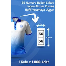 56 Numara Beden Etiketi / Tırnak Etiketi 1 Rulo X 1000 Adet