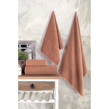 Royality 50x90-70x140 Cm 4&apos Lü Banyo Havlu Seti,%100 Pamuklu Havlu Takımı Kiremit 4 Renk