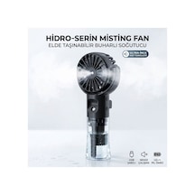 El Tipi Sulu Buharlı Fan Şarjlı Vantilatör Mini Masaüstü El Fan Taşınabilir 3 Kademeli Usb Pervane Siyah - 710323651