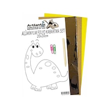 Alüminyum Folyo Kabartma Seti 20x30 Cm Deney Malzemesi 1 Paket Aliminyum Folyo Seti Kabartma Krem