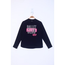 Toontoy Kız Çocuk Ballet Club Baskılı Sweatshirt Lacivert