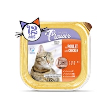 Plaisir Tavuk Etli Pate Yetişkin Kedi Yaş Maması 12 x 100 G