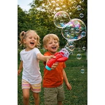 Kırmızı Otomatik Baloncuk Makinesi Büyük Köpük Balon İçinde Küçük Baloncuklar Bubble Gun Kırmızı