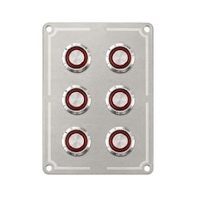 Labarka 6'lı Krom Switch Panel Sigortalı Kırmızı LED'li 12-24V