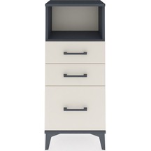 Arges Komodin Tek Raflı 3 Çekmeceli 44x30x106 Antrasit-aytaşı Antrasit
