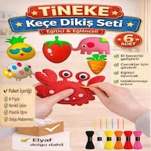 Çocuklar Için 6 Adet Kendin Yap Montessori Keçe Dikiş El Sanatları Seti 3 Yaş Üzeri Çocuklar Için