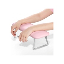 Düz Metal Ayaklı Ergonomik Manikür Sehpası Pembe Manikür Kol Desteği H9p