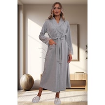Mecit Pijama Mecit 1543 Gri Büyük Beden Kadın Sabahlık
