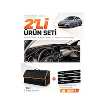 E-biz Mercedes W205 C-class 2018-2021 Uyumlu Torpido + Deri Çanta - Siyah-kahverengi - Mb007