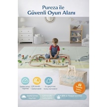 Pureza Çift Taraflı Katlanabilir Oyun Matı 200CMX130CMX1CM Kaymaz, Darbe Emici, Su Geçirmez, Geyik Vadisi/Yıldızlar|Taşıma Çantası Hediyeli (Yerli Üretim)