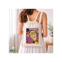 Ghostbastır Design Tigger Büzgülü Keten Çanta C335 Bej
