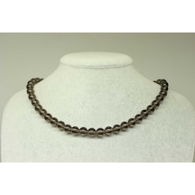 Duman Kuvars Taşı Kolye 8mm (Klipsli) Mor