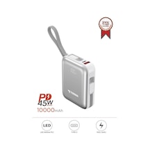 Powerbank 10000 Mah Type-c Lightning Hızlı Şarj Dijital Göstergeli 45w Trm-1018 Beyaz