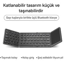 İos Uyumlu Android Tablet Telefon Için Taşınabilir Mini Katlanır Klavye
