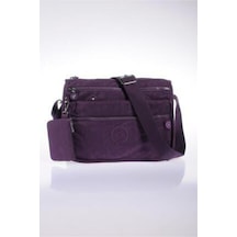 Smart Bags Kadın Mor Krinkıl Kumaş Çapraz Çanta 1128