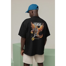 Noıssey Phoenix Suns Retro Tasarımlı Unisex Oversize T-shirt Siyah