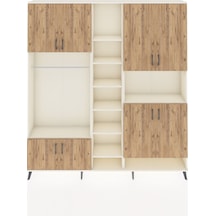 Arges Dolap 18 Raflı 8 Kapaklı Tek Askılı 220x30x243 Aytaşı-çam/aytaşı Atlas Çam/aytası