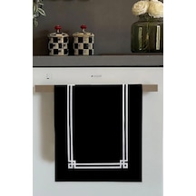 Viva Siyah Çerçeveli Fırın Mutfak Havlusu 30x50cm Açık Bej